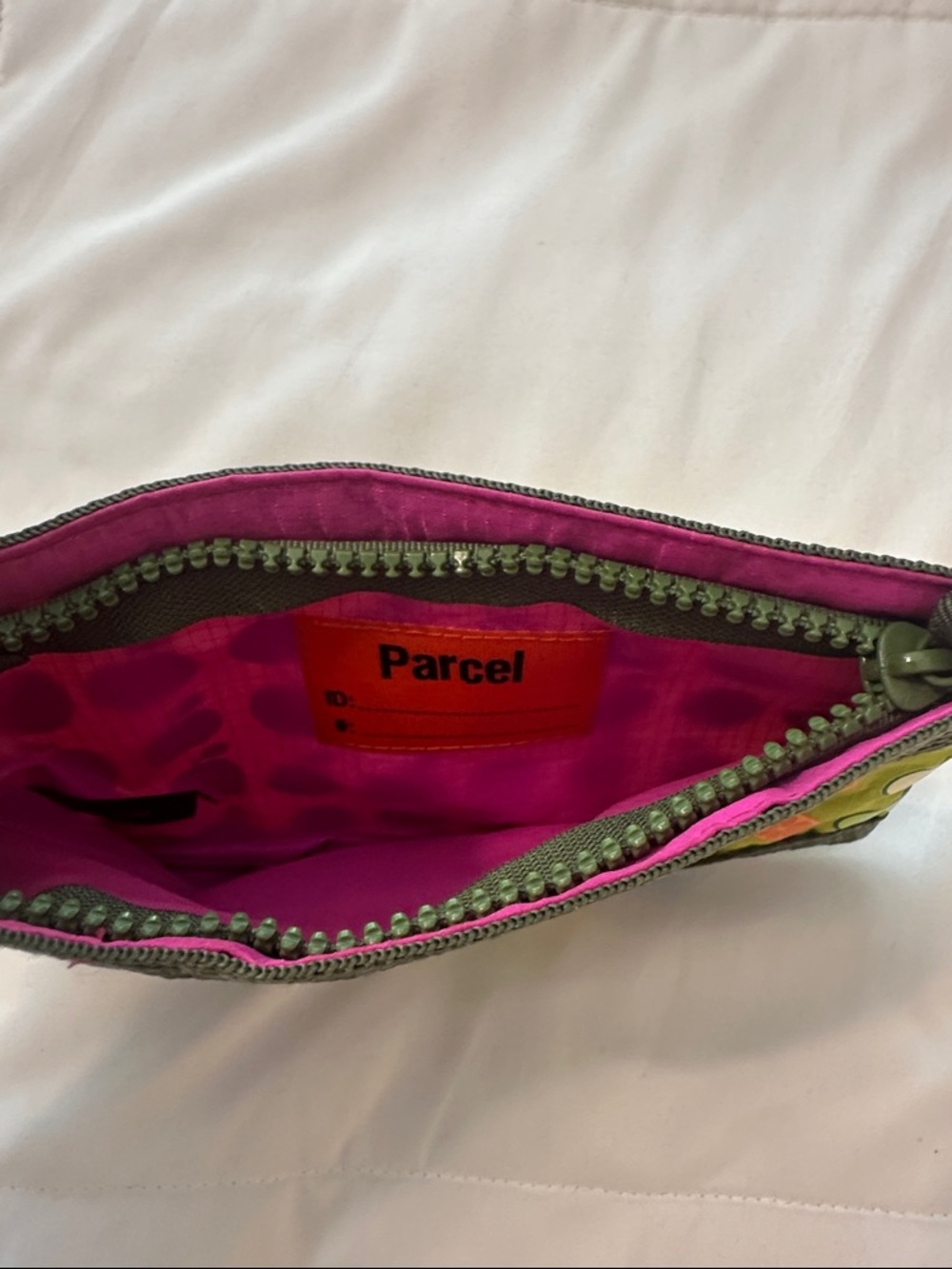 Steve Madden Green Fruit Print Mini Pouch with Orange Tag - Picture 3 of 5